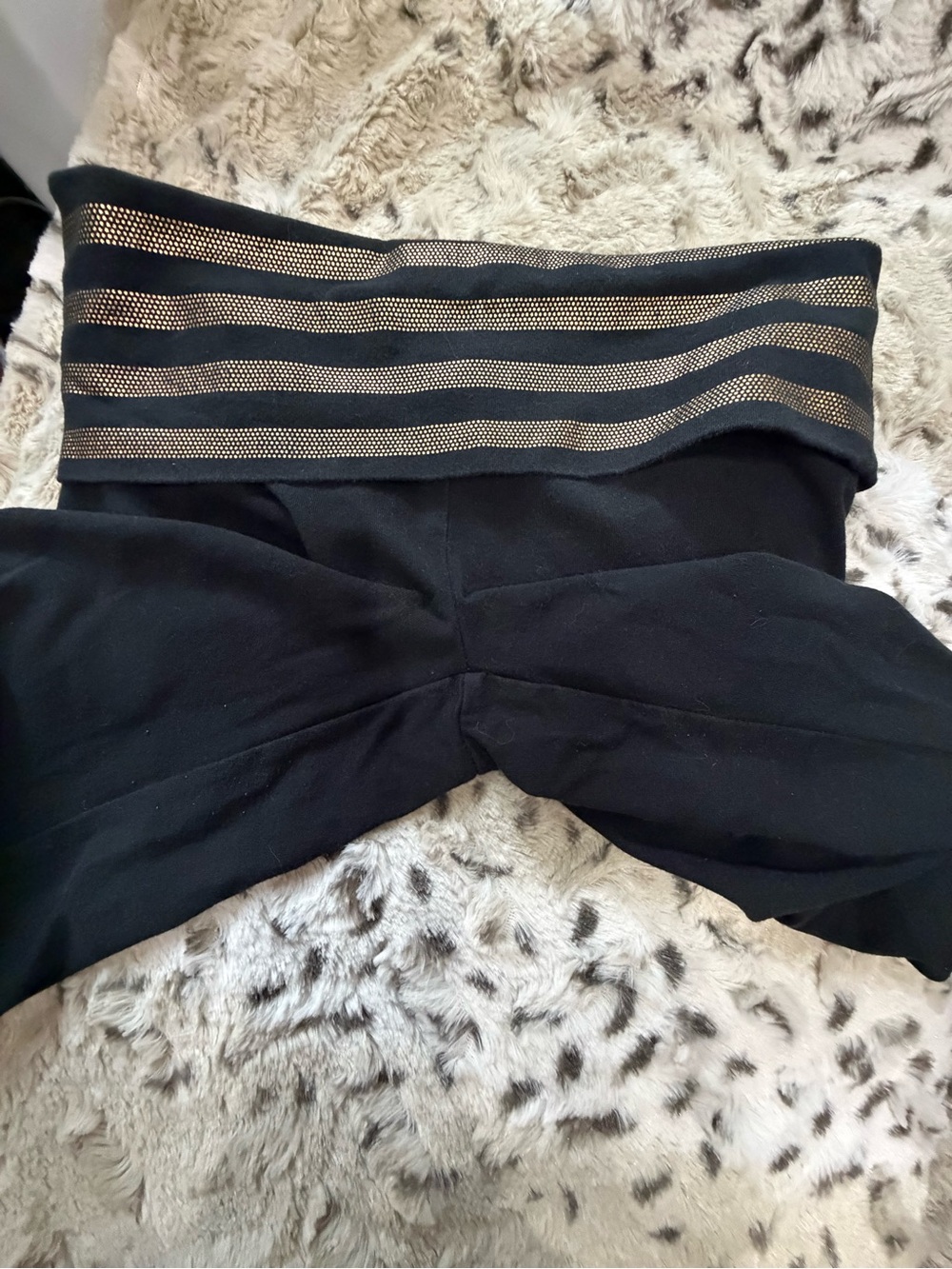 Victoria’s Secret  PINK Vintage Y2K Flare Gold Black Legging - Picture 6 of 10
